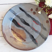 Image 5 of Art Plate in Modern Contemporary Design, Stoneware Pottery Dinnerware Plate, Made in USA
