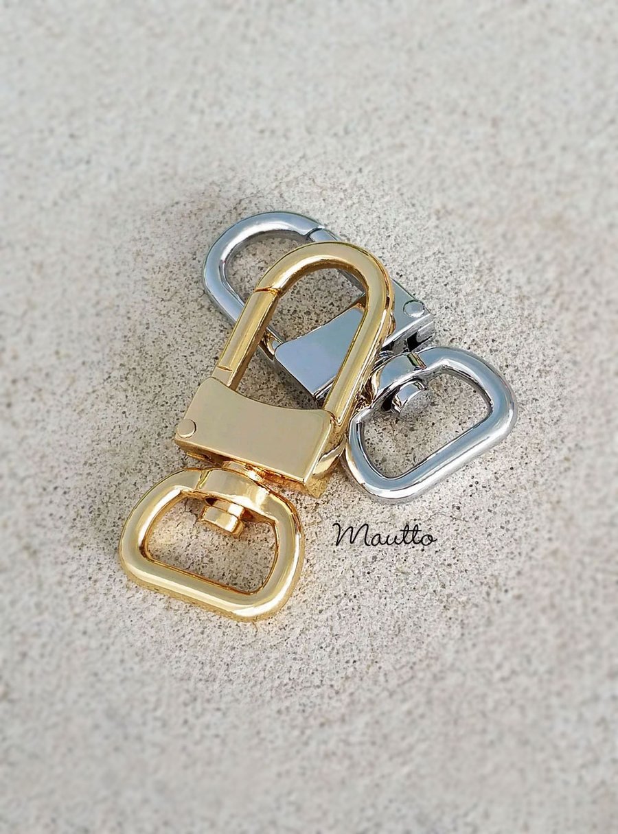 Image of Clips for Bag/Luggage Tags - Two Sizes - Gold or Nickel - Attachable #16LG - Handbag Accessory