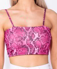 Pink snake prink strappy crop trop 