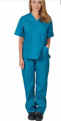 Image 1 of V Neck 6 pocket 2pc Scrub sets
