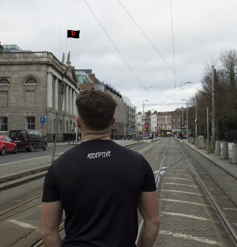 Image of BLACK EMBROIDERED GYM TEE