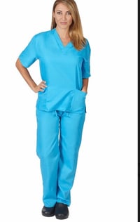 Image 3 of V Neck 6 pocket 2pc Scrub sets