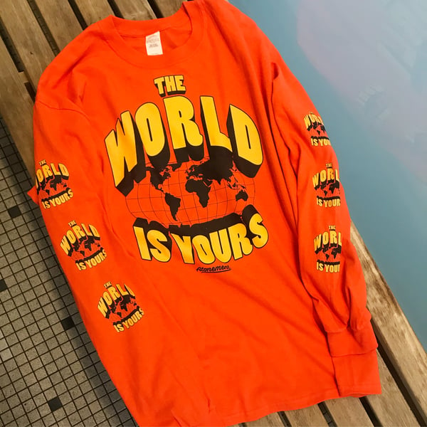 Image of "The World Is Yours" Long Sleeved Tee in Orange