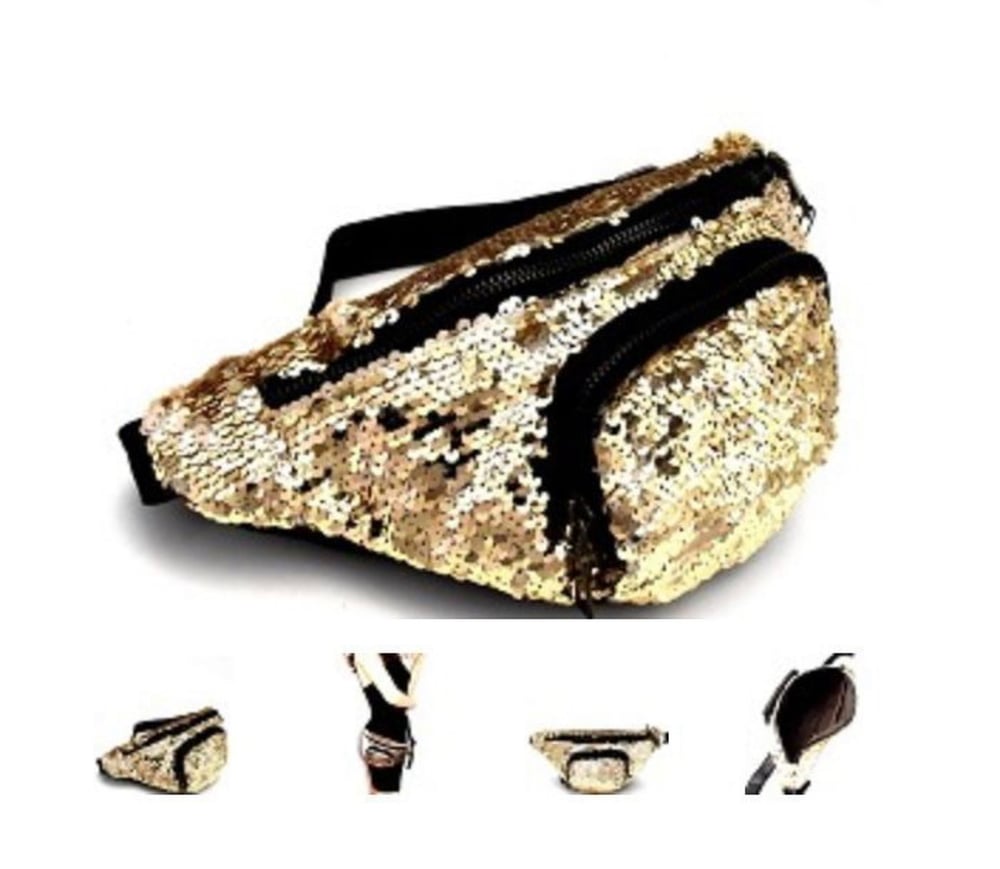 Gold sequin clearance fanny pack