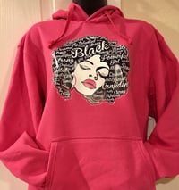 Image 1 of Afro Lady Words Hoodie