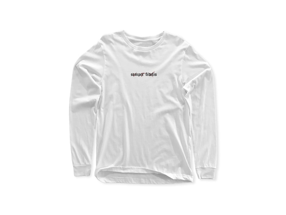 Image of "Semper Fidelis" Always Faithful White Tee L/S