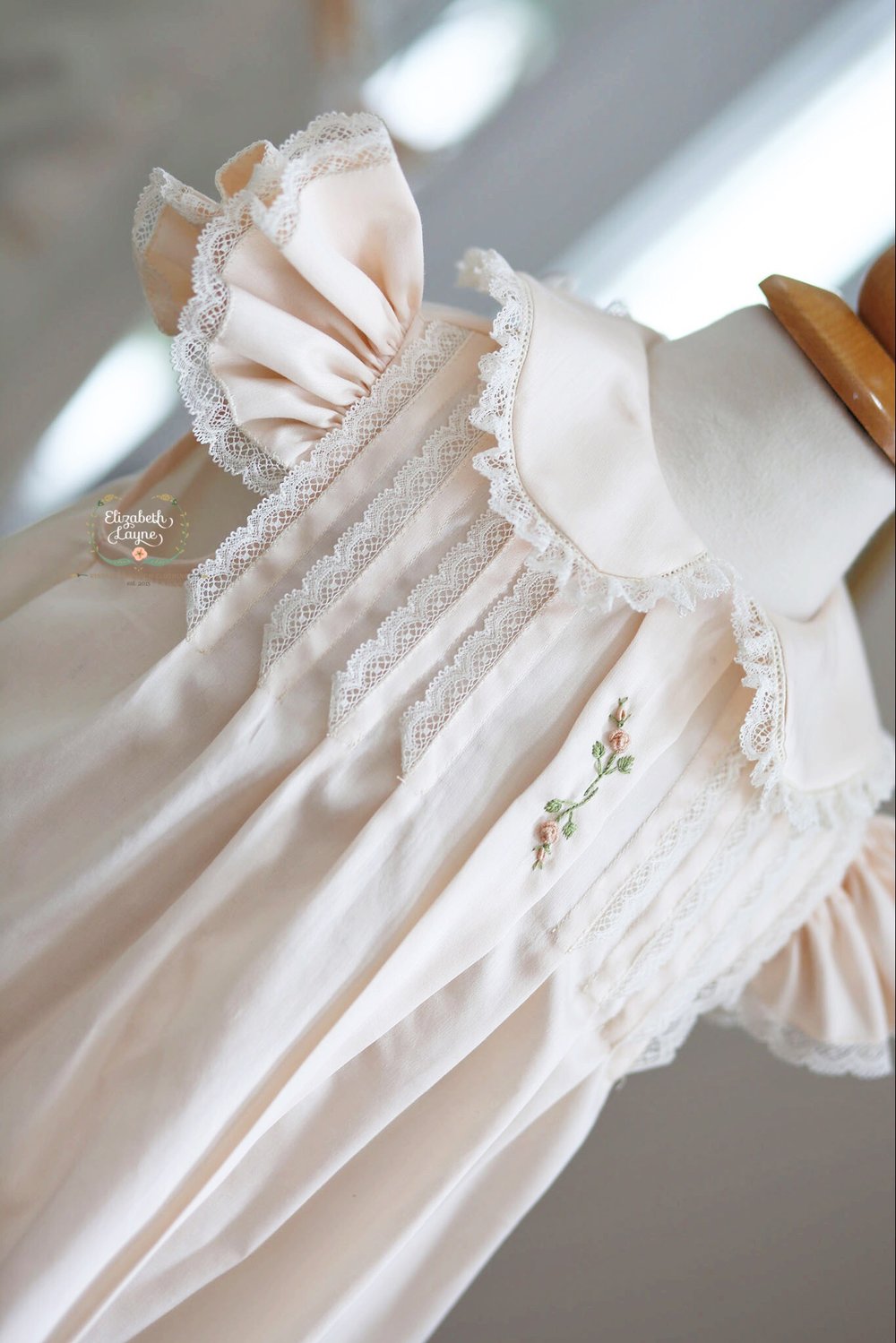 The Emma Satin Batiste Tuck Dress Elizabeth Layne Heirloom