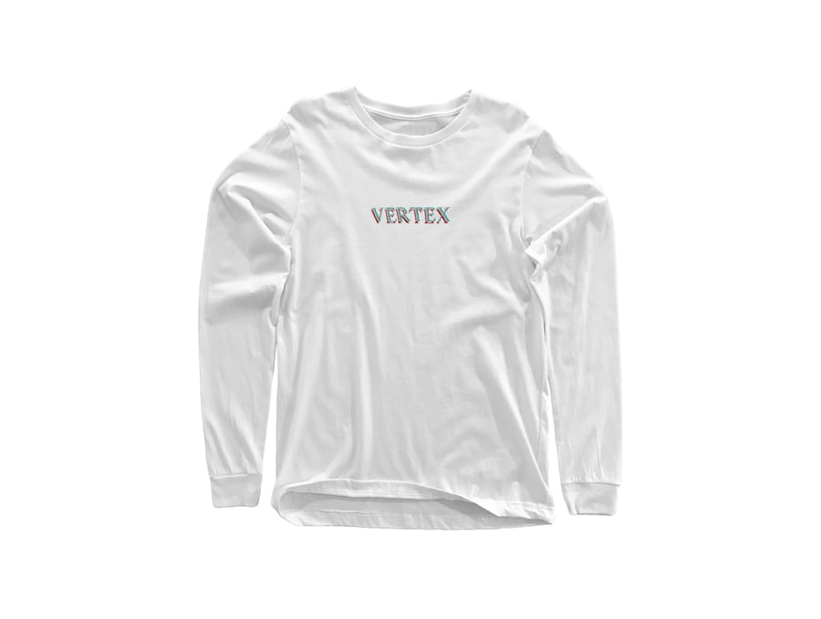 Image of Double Vision Embroidered Tee White L/S