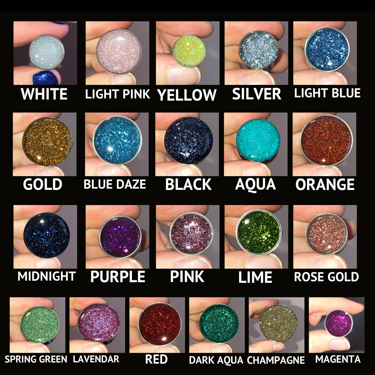 Image of Kitty Glitter Plugs (sizes 0g-2")