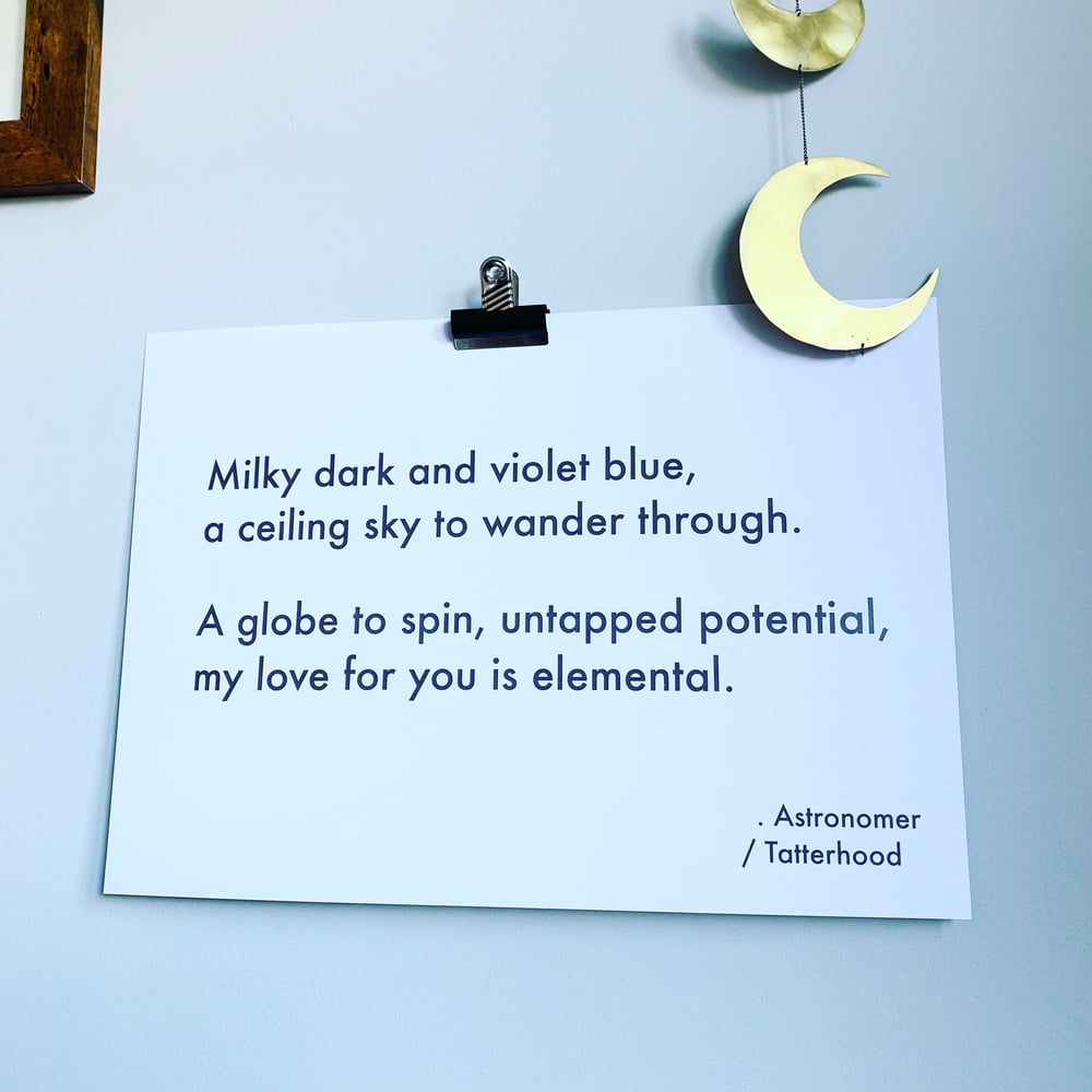 Image of Astronomer - A3 heavyweight poem print on premium 300gsm white recycled board