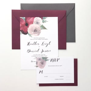 Image of Heather Floral Invitation Suite