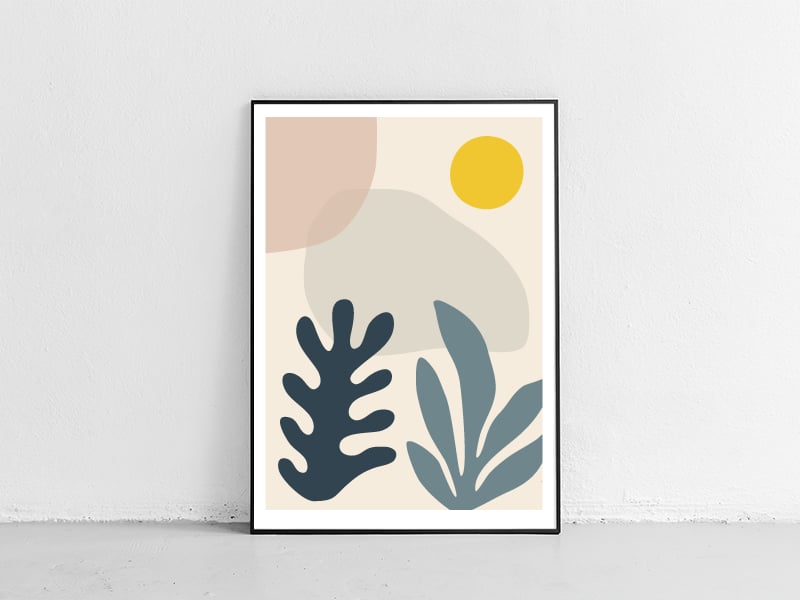 Image of Plants and shapes print