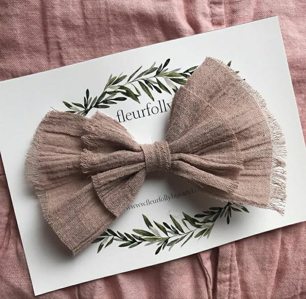 Image of Dusty pink Luxe Gauze bow