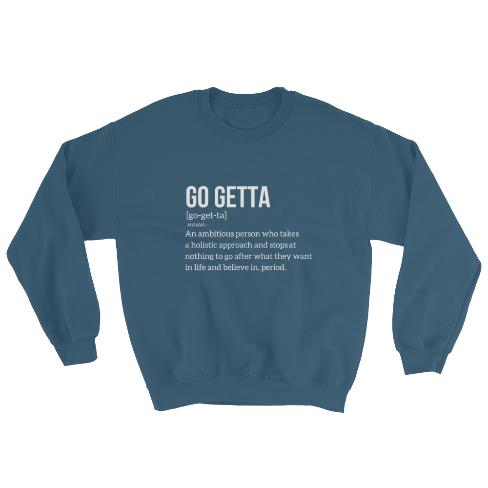Image of Go Getta Definition Unisex Sweatshirt Grey/Blue 