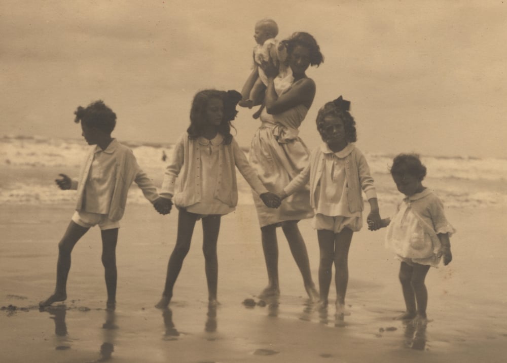 Image of Family beach scene. Italy circa 1925