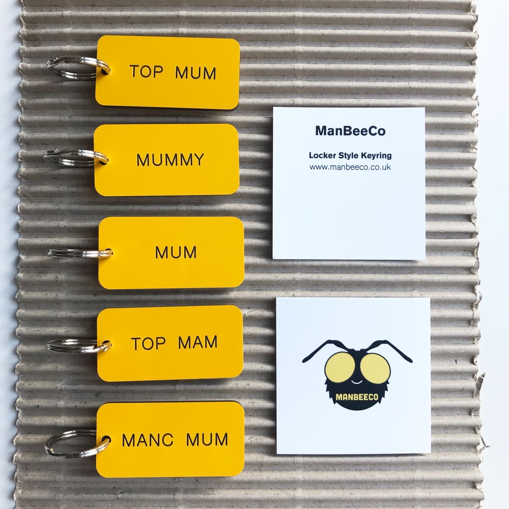 Image of MUM LOCKER KEYRING IN YELLOW + BLACK - MOTHER'S DAY SPECIAL EDITION