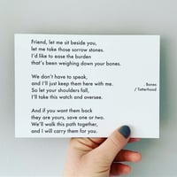 Bones - Poem Postcard (Medium - 7x5 size)