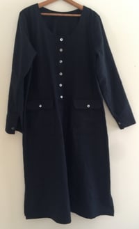 Image 1 of placket shirt dress with flap pockets