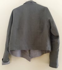 Image 2 of cropped linen aviator jacket
