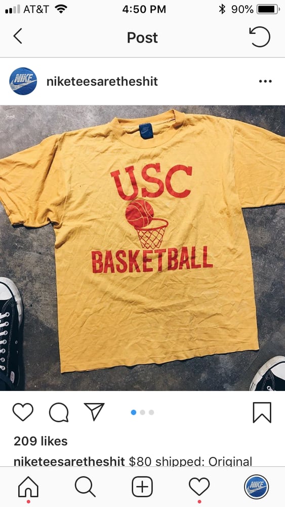 Image of Original Blue Tag 80’s Nike USC Tee.