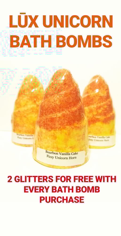 Image of LŪX SINGLE UNICORN BATH BOMBS ( 2 FREE GLITTERS)