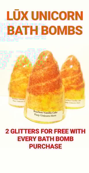 Image of LŪX SINGLE UNICORN BATH BOMBS ( 2 FREE GLITTERS)