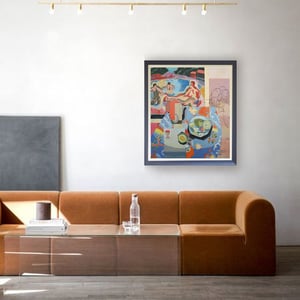 Image of Large, Contemporary Painting, 'Les Oiseaux,' Poppy Ellis