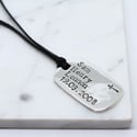 Personalised sterling silver dog tag pendant
