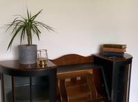 Image 3 of Stunning black & walnut bureau/drinks cabinet