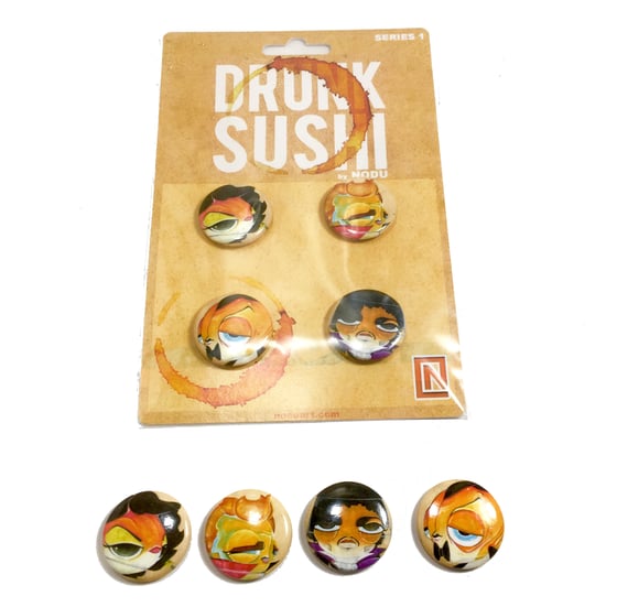 Image of DRUNK SUSHI Button Pack