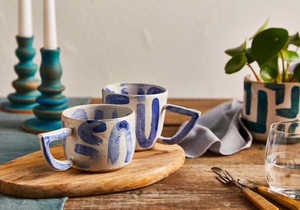 Image of Uuu Blue Beak Handle Mug