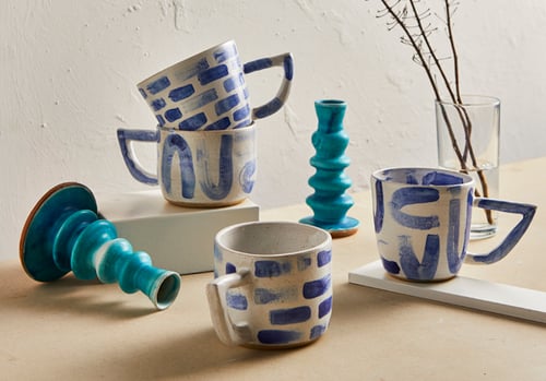 Image of Uuu Blue Beak Handle Mug