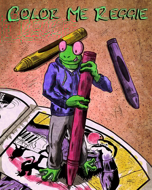 Image of Color Me Reggie Book With Colored Pencils