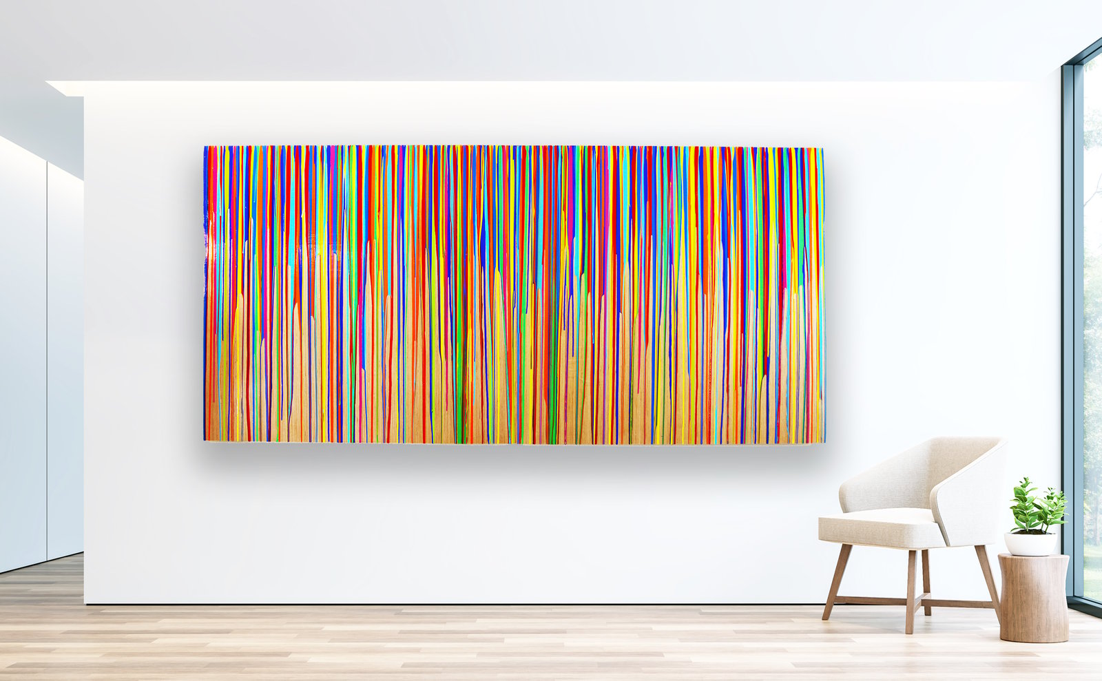 Abstract painting deals on wall