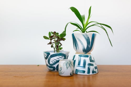 Image of Pre order: Green and White Bean Large Planter
