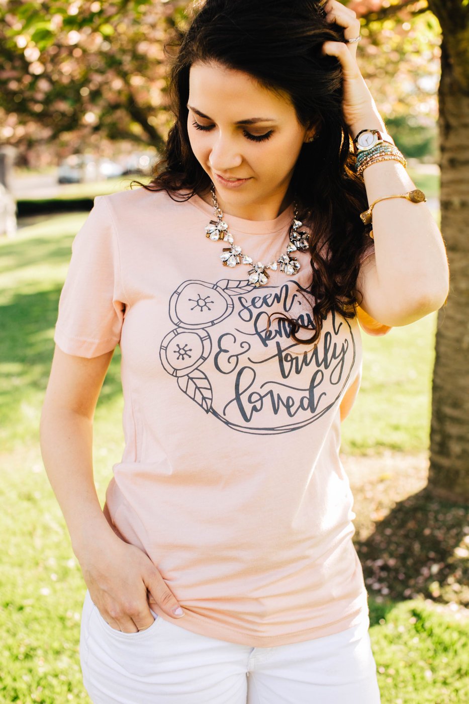 Image of Seen, Known, Loved (Peach Crewneck)