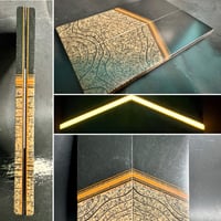 Image 1 of Richlite Micarta & Brown TOPO Grip-Tec GLOW Segmented Knife Scales