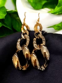 Earrings - gold, chain links