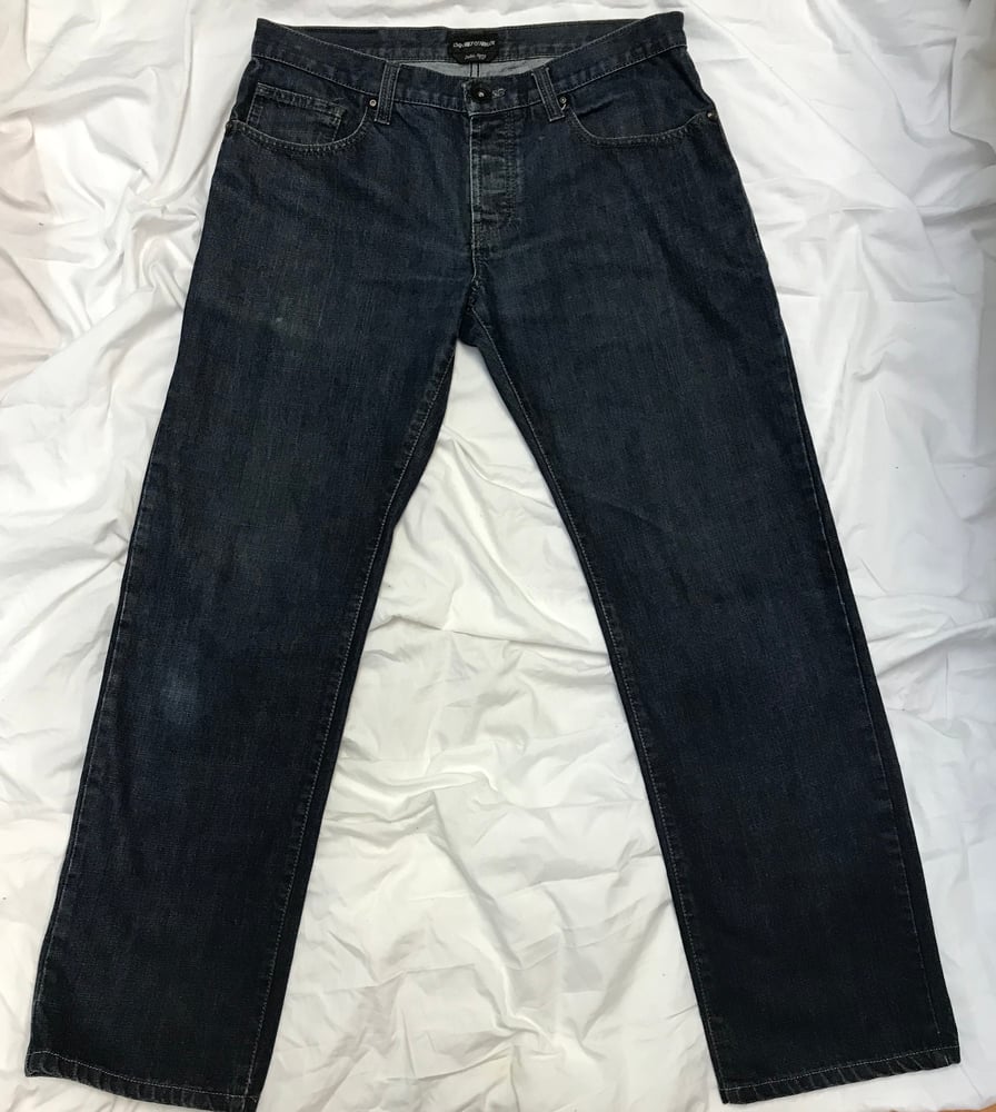 Image of Emporio Armani Button-Fly Dark Denim Jeans