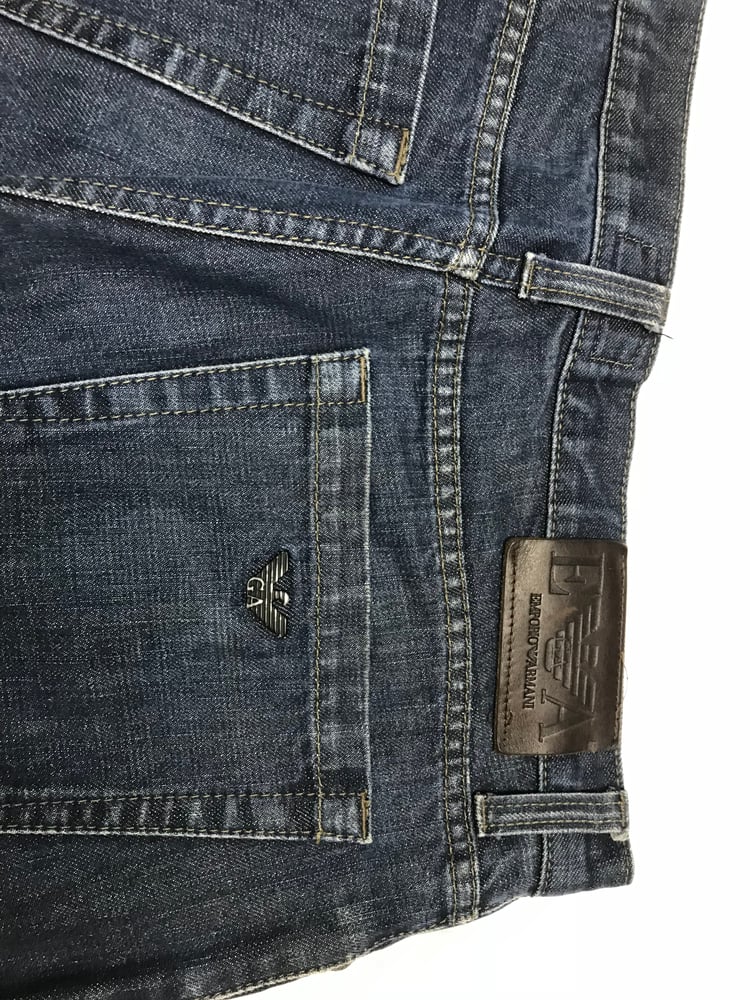 Emporio Armani Button-Fly Dark Denim Jeans / Wardrobe Brokers