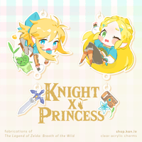 Image 1 of Knight x Princess: Link and Zelda Charms / zelda