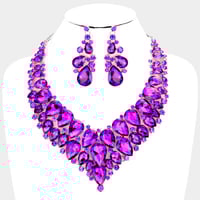 Tear Drop Glass Crystal Cluster Set