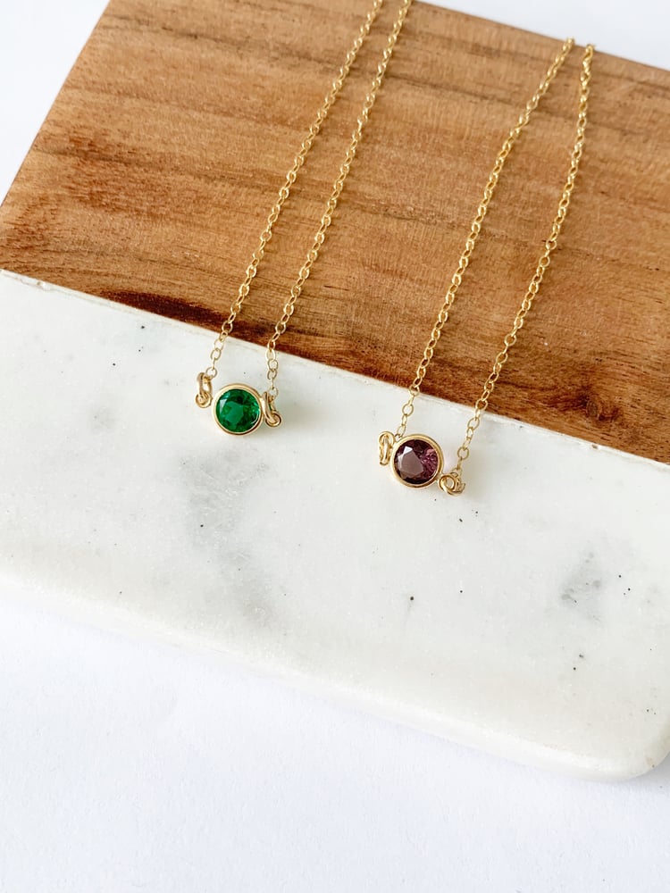 Image of Gold filled birthstone necklace 