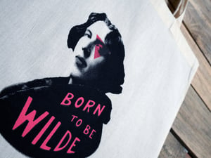 Image of BORN TO BE WILDE tote bag