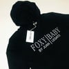 Luxury Retro Couture Foxy Baby By Juan Legato Black and White Fitted Hoodie