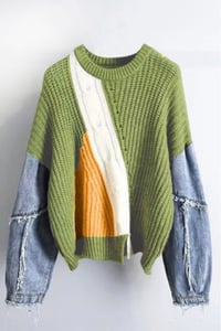 Image 1 of Denim DIVA Sweater - Green 