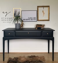 Image 1 of All black Stag mahogany desk/dressing table