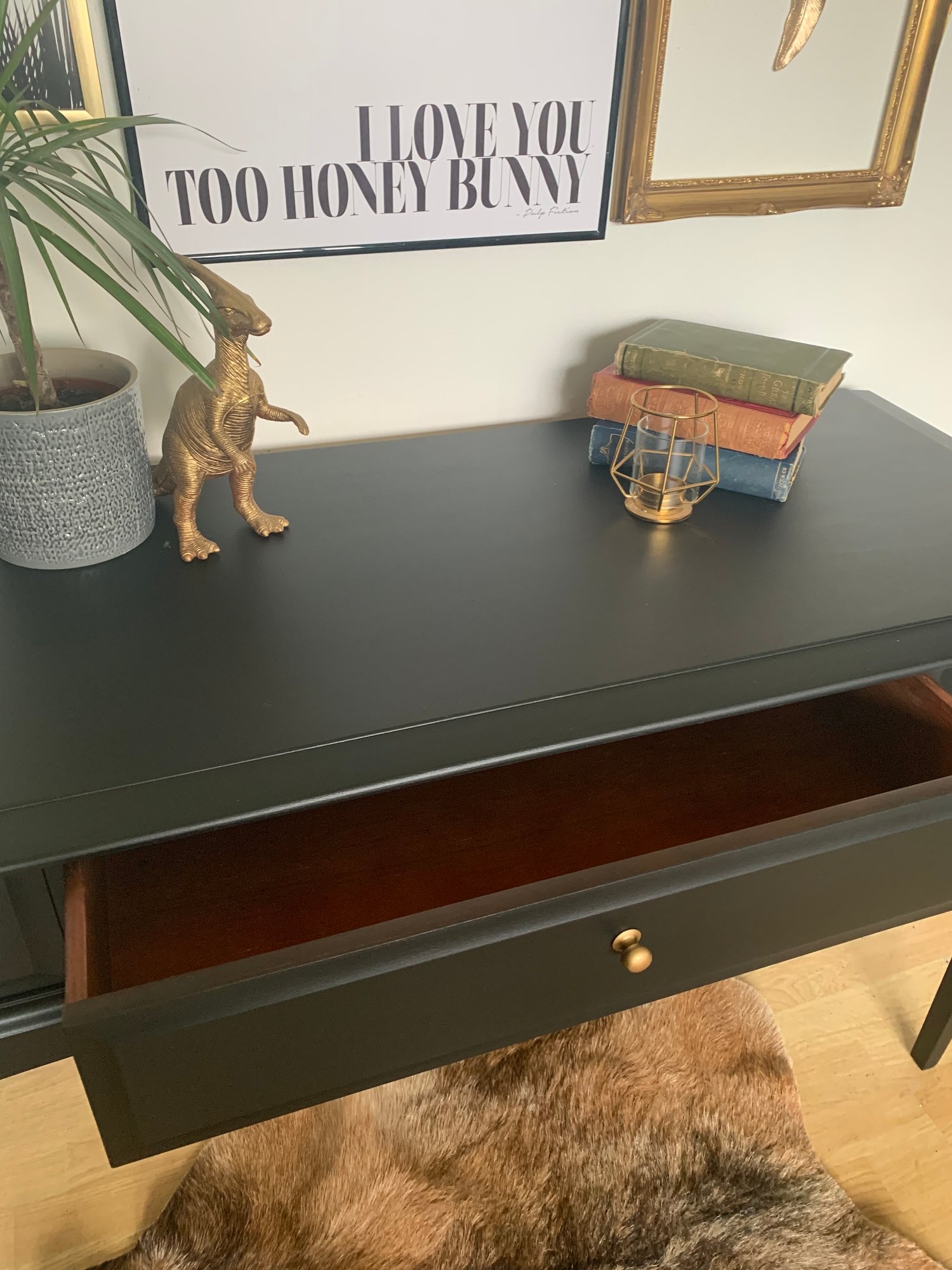 Image of All black Stag mahogany desk/dressing table