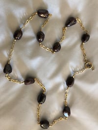 Image 1 of chocolate brown stones on gold chain