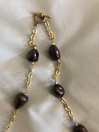 Image 2 of chocolate brown stones on gold chain